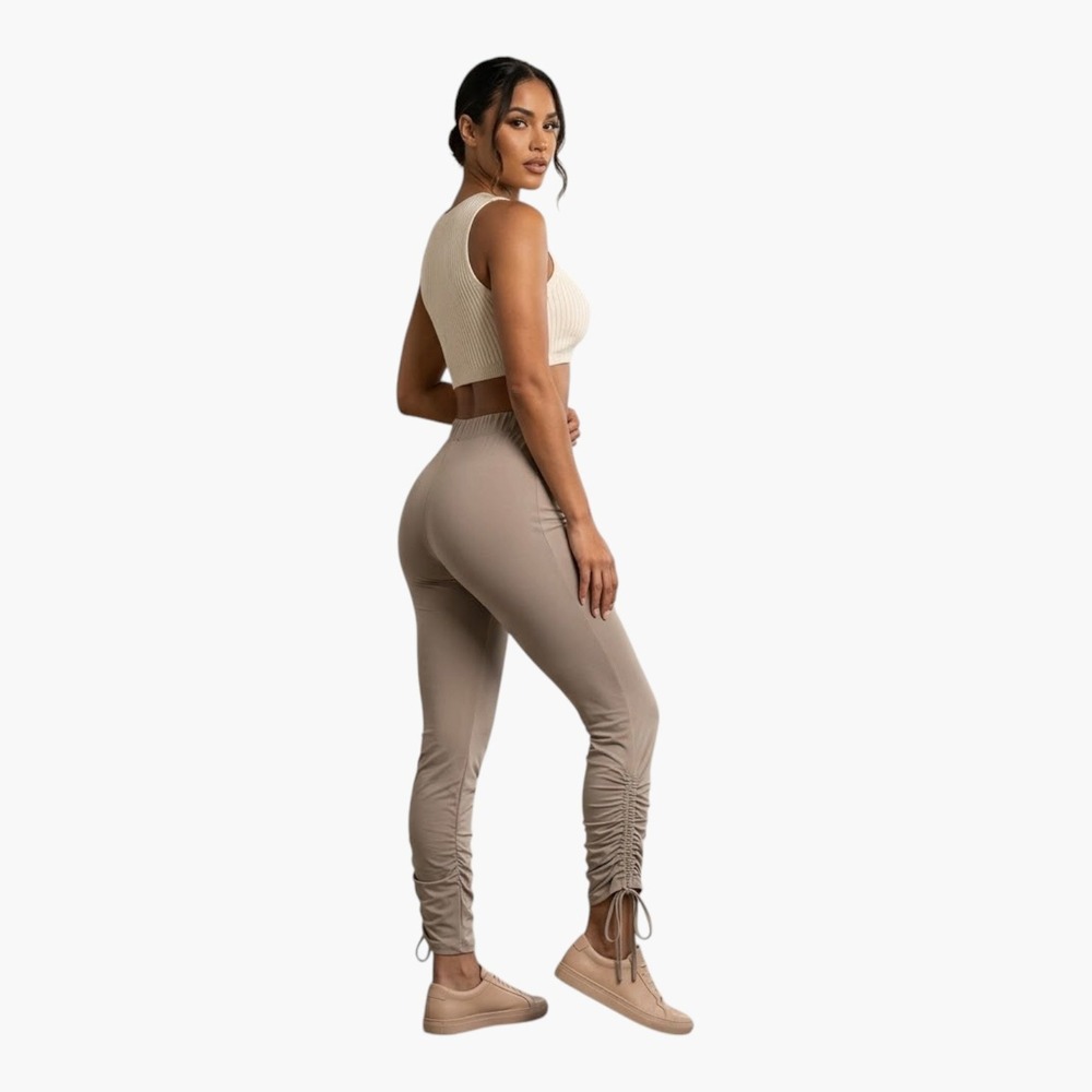 Melrose With Love Ruched Ankle Leggings Taupe Women Size S